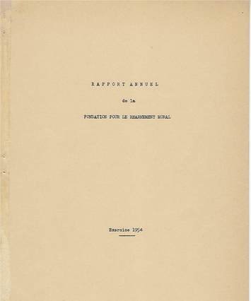 Rapport Annuel de la Fondation pour le Réarmement moral 1954, cover