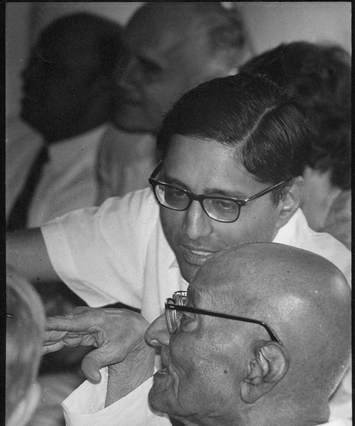 Rajmohan Gandhi, Chakravarti Rajagopalachari, B&W portrait photo