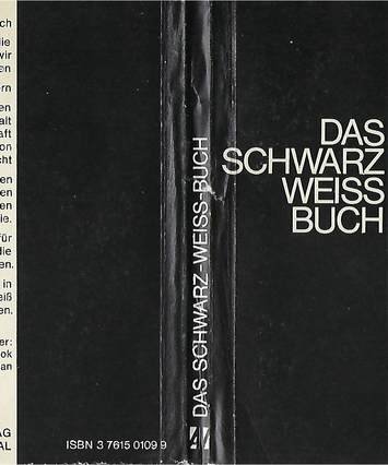 "Das Schwarz Weiss Buch" cover, German edition BWB