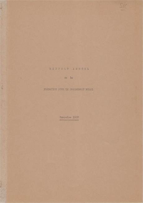  Rapport Annuel de la Fondation pour le Réarmement moral 1958, couverture
