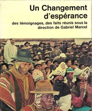 'Un changement d'espérance'. couverture de livre de Gabriel Marcel