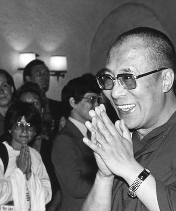 Dalai Lama, B&W portrait photo