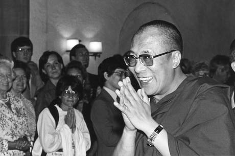 Dalai Lama, B&W portrait photo