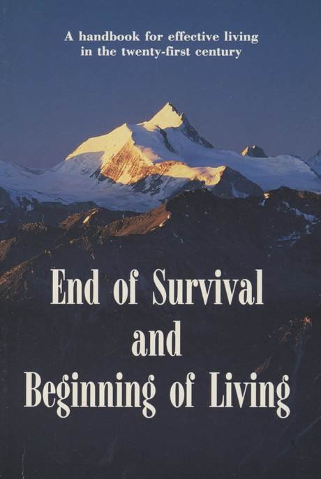 End of survival and beginning of living, book cover