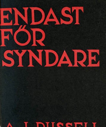 'Endast för syndare' book cover in Swedish