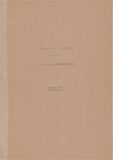 Rapport Annuel de la Fondation pour le Réarmement moral 1959, cover
