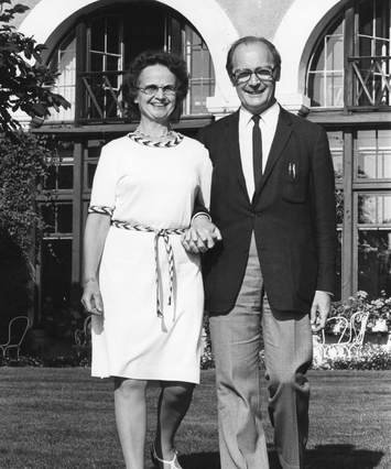 Gösta Ekman and wife, B&W portrait photo
