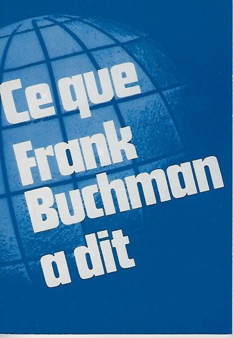 Ce que Frank Buchman a dit, couverture de brochure
