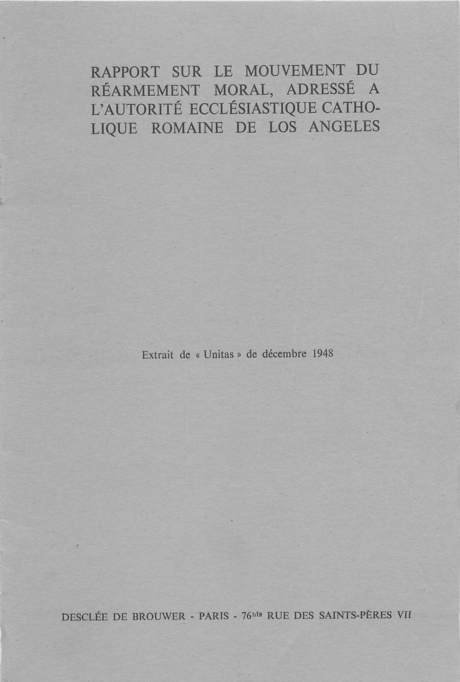 Booklet cover "Rapport sur le RAM"