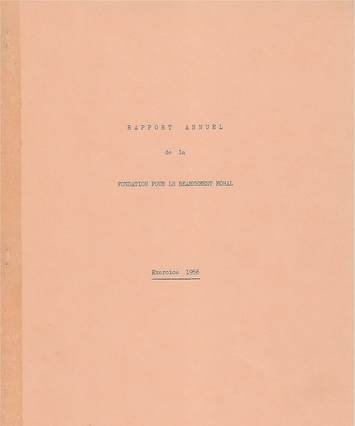 Rapport Annuel de la Fondation pour le Réarmement moral 1956, cover