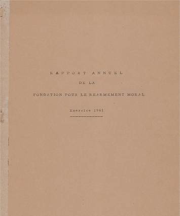Rapport Annuel de la Fondation pour le Réarmement moral 1961, cover