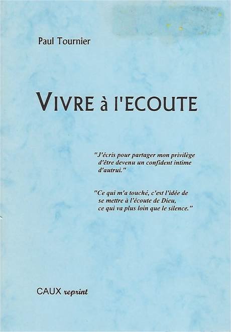 Paul Tournier 'Vivre à l'écoute' book cover