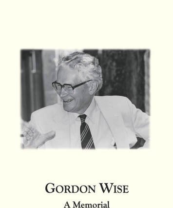 Cover of Gordon Wise Memorial booklet