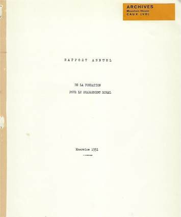 Rapport Annuel de la Fondation pour le Réarmement moral 1950, cover