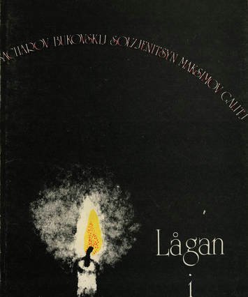'Lågan i mörkret' book cover in Swedish
