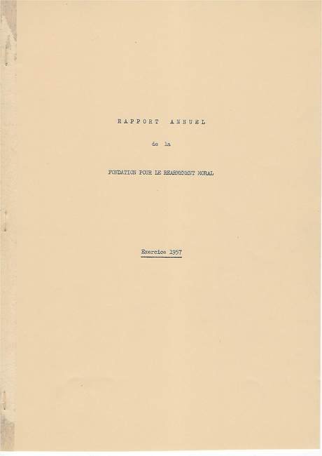  Rapport Annuel de la Fondation pour le Réarmement moral 1957, cover