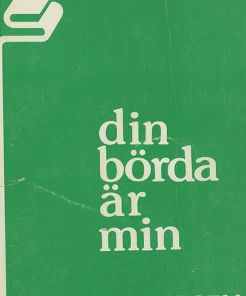 BookCover 'Din börda är min', in Swedish