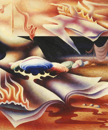 Waldemar Lorentzons painting "Metamorfos". 59 cm x 78 cm