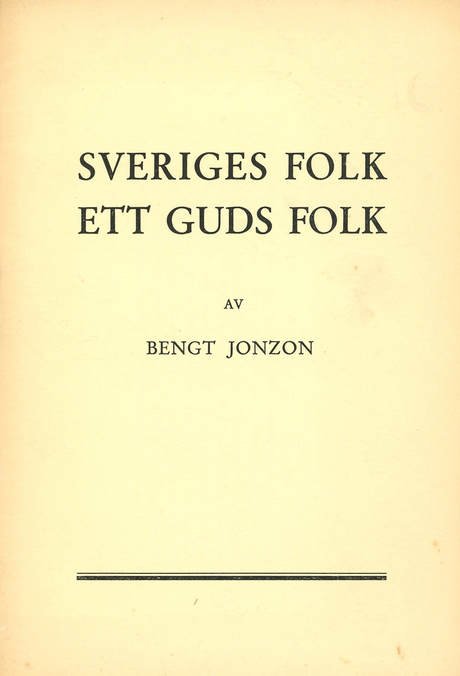 'Sveriges folk, ett guds folk', book cover in Swedish