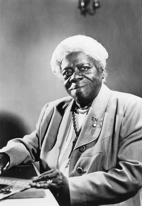 Mary McLeod Bethune, B&W portrait photo