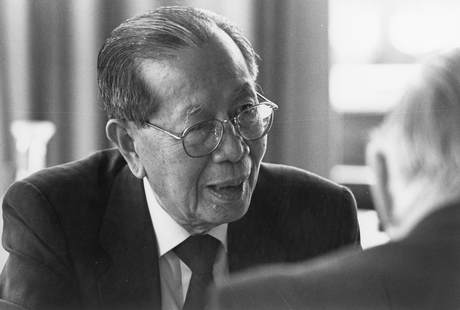 Son Sann (Cambodia), B&W portrait photo