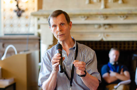 Peter Riddell, colour portrait, Caux 2018